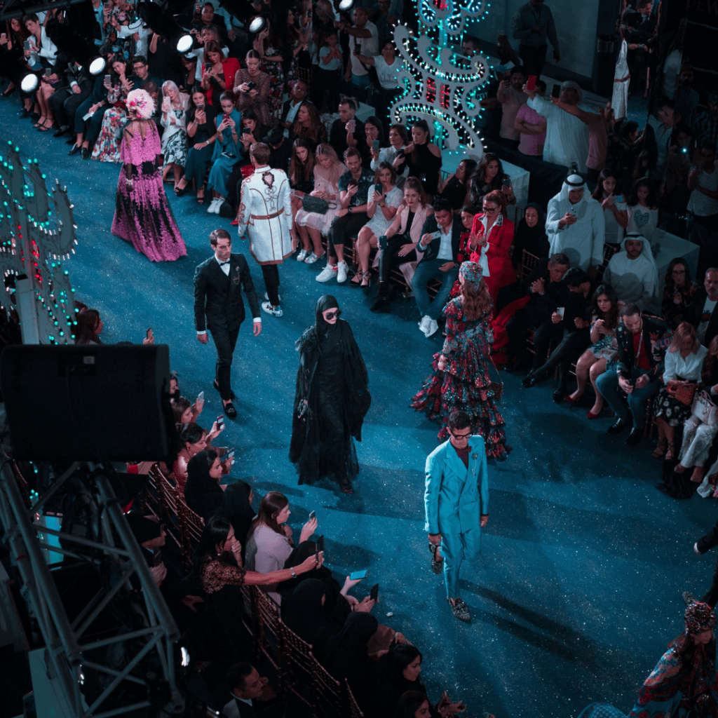 Models walking at a fashion show
