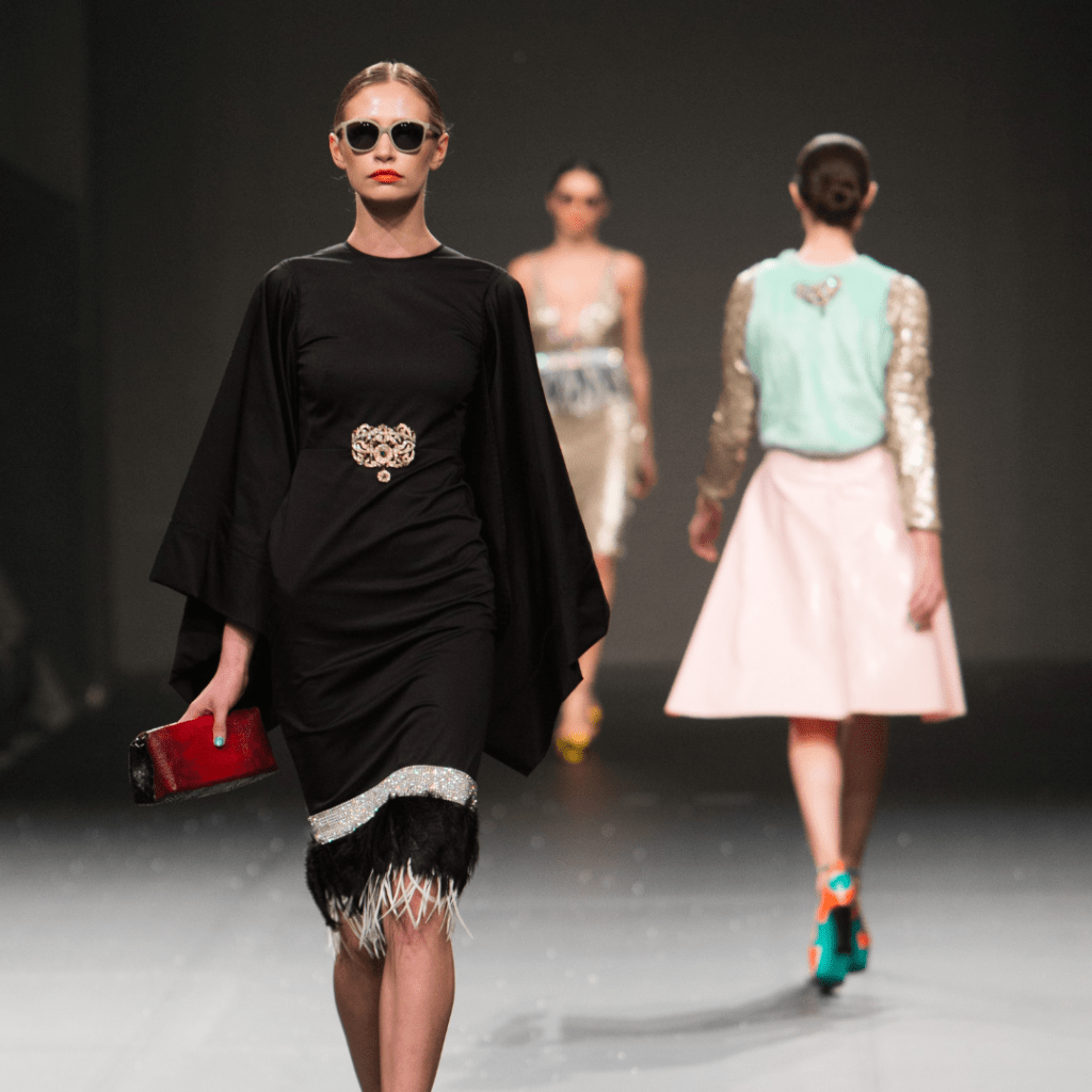 Woman walking on a fashion runway