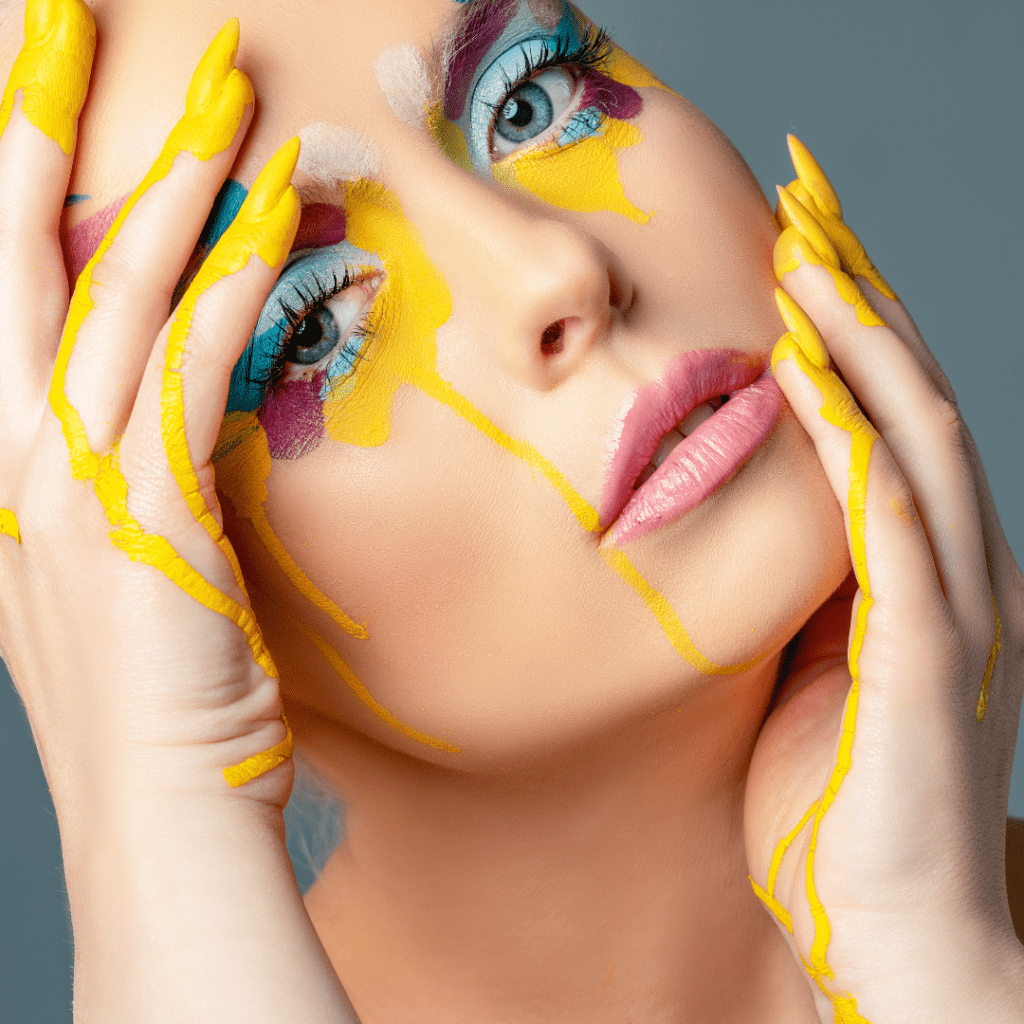 model with artistic, abstract make up