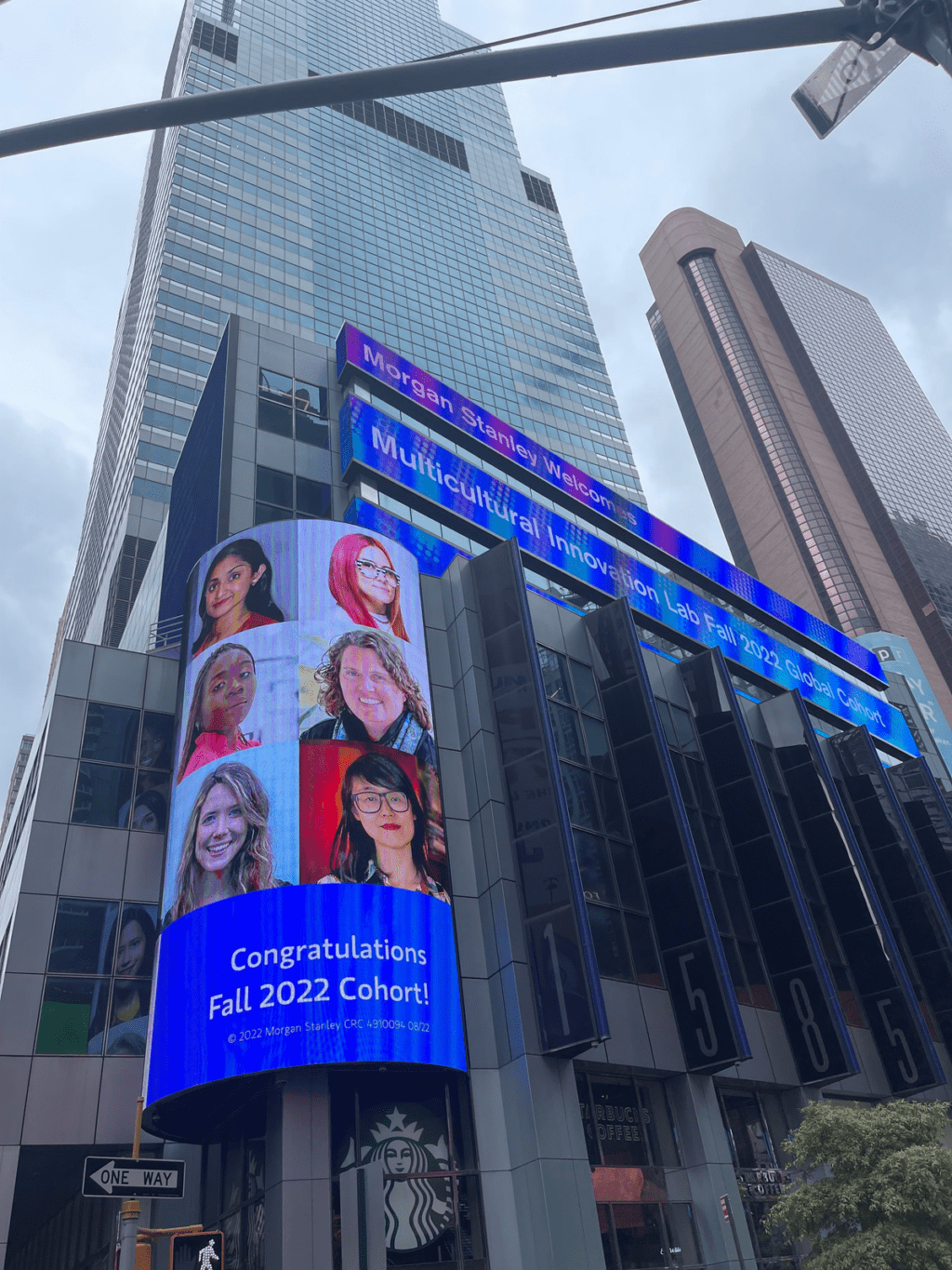 Picture taken in New York, Times Square of WeArisma CEO Jenny Tsai featuring on Morgan Stanley billboard 