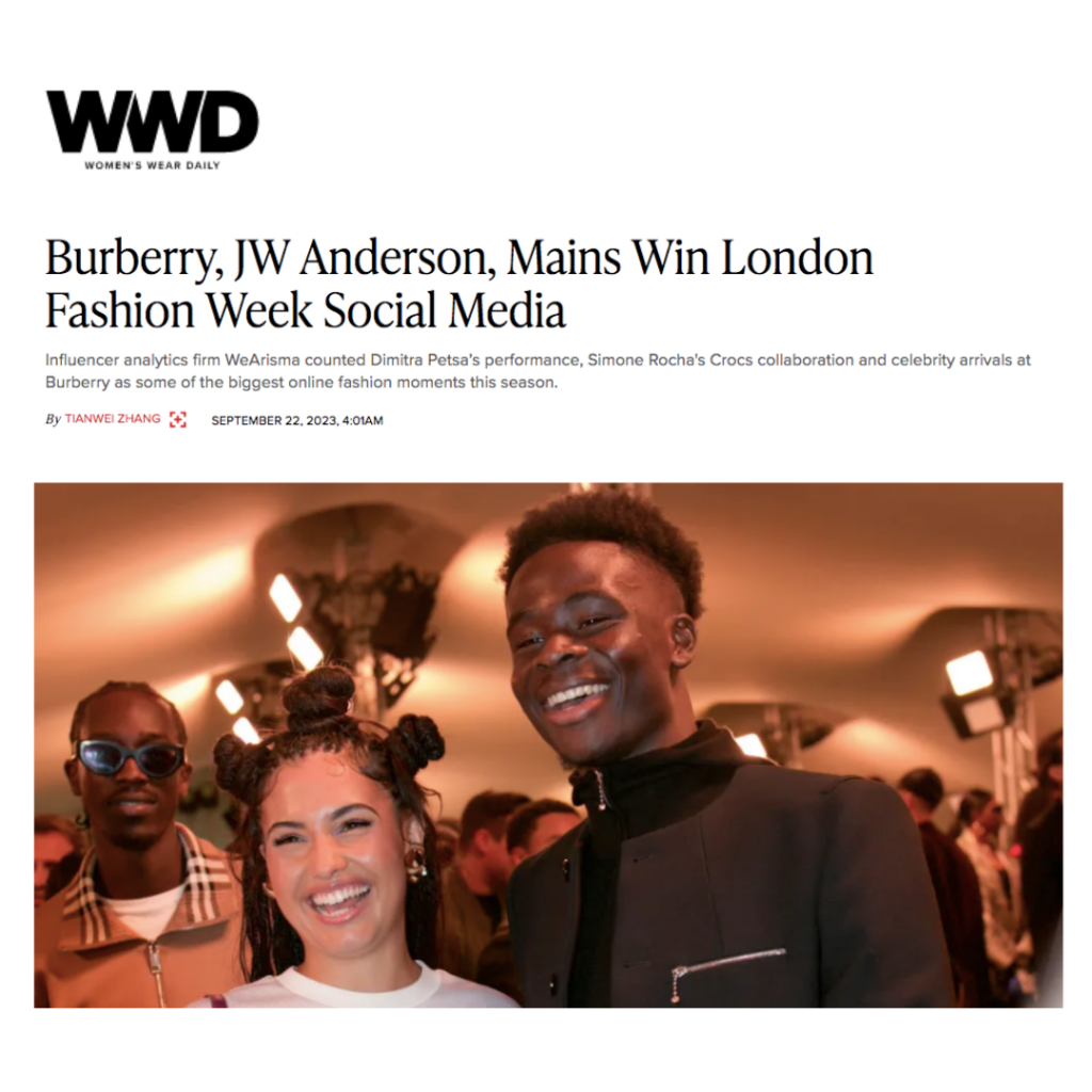 WeArisma in WWD on London Fashion Week and the most successful luxury brands 